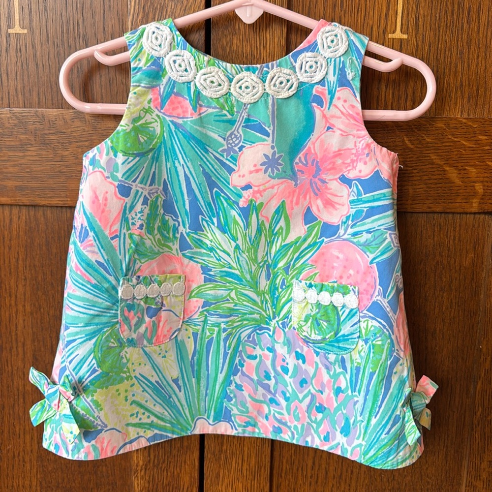 Lilly Pulitzer EUC 6-12 Month Baby Shift with bloomers in Swizzle In